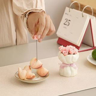 Bộ nĩa trái cây bằng thép không gỉ, Đế lưu trữ bằng gốm, Nĩa bánh tráng miệng, Bộ đồ ăn trà chiều, Quà tặng tân gia thẩm mỹ