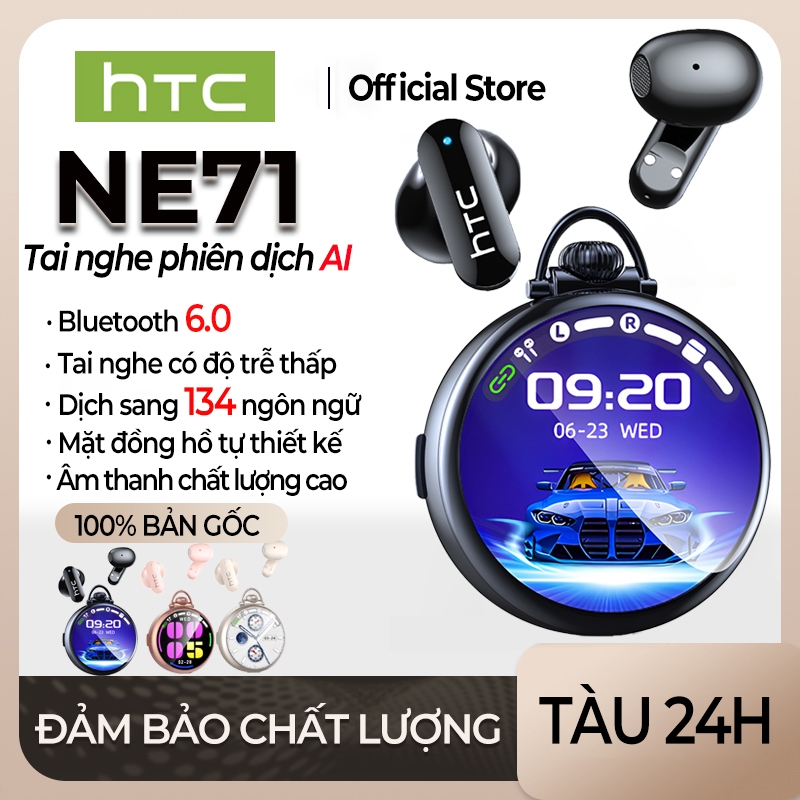 Tai nghe dịch HTC NE71 Tai nghe Bluetooth 6.0 AI Dịch trực tiếp Màn hình LED thông minh HiFi Chất lượng âm thanh Công nghệ khử tiếng ồn | BigBuy360 - bigbuy360.vn