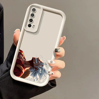 Dành Cho Huawei Nova Y70 Y71 Huawei Y7A Matte Silicone Mềm Chống Sốc Cảm Giác Da Camera Bảo Vệ Cướp Biển Hoạt Hình Mặt Sau