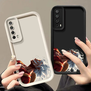 Dành Cho Huawei Nova Y70 Y71 Huawei Y7A Matte Silicone Mềm Chống Sốc Cảm Giác Da Camera Bảo Vệ Cướp Biển Hoạt Hình Mặt Sau
