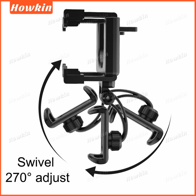 Giá đỡ điện thoại ô tô đa năng 360 độ cho Apple iPhone/Samsung, gắn gương chiếu hậu