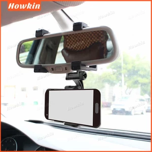 Giá đỡ điện thoại ô tô đa năng 360 độ cho Apple iPhone/Samsung, gắn gương chiếu hậu