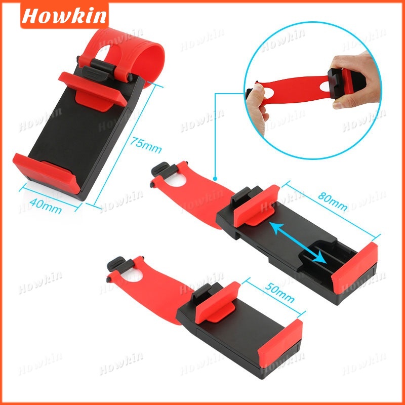Giá đỡ điện thoại mini gắn cửa gió ô tô, kẹp vô lăng, phổ biến cho iPhone