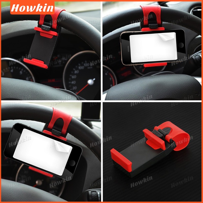Giá đỡ điện thoại mini gắn cửa gió ô tô, kẹp vô lăng, phổ biến cho iPhone
