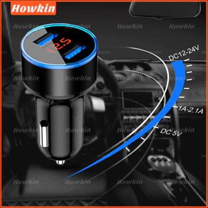 Bộ sạc điện thoại 3.1A Bộ chuyển đổi nguồn cắm đèn thuốc lá 2 cổng USB Digital