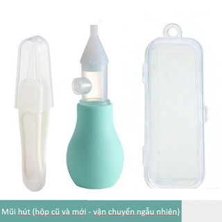 [SUFO] Máy hút mũi silicon cho bé + hộp + kẹp bông, chống chảy ngược, dễ vệ sinh
