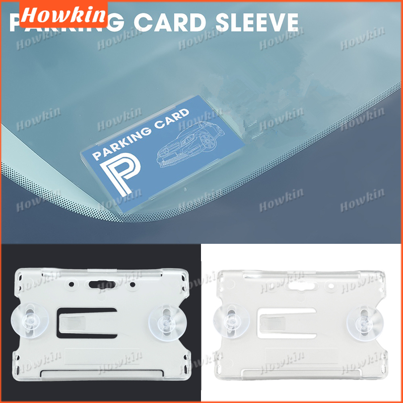 [Sale] Kính chắn gió ô tô Hộp đựng thẻ trong suốt Bộ nhãn đỗ xe Thẻ dán bảo vệ dính di động Hộp đựng thẻ nhận dạng