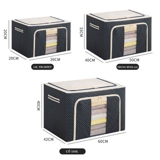 Leego 100L Hộp Đựng Quần Áo Đa Năng Túi vải Đựng Quần Áo Khung thép Thấm Nước Hộp Vải