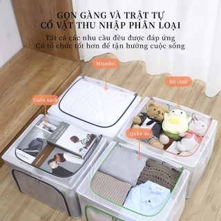 Leego 100L Hộp Đựng Quần Áo Đa Năng Túi vải Đựng Quần Áo Khung thép Thấm Nước Hộp Vải