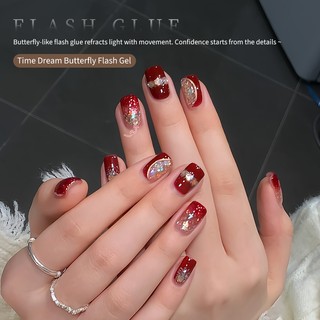 ANNIES Flashing Pearlescent Red Nail Polish Pearl Glowing Gel 5g
