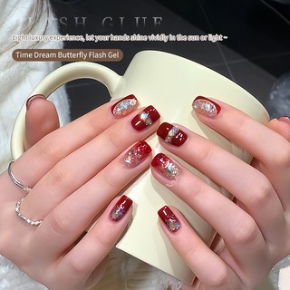 ANNIES Flashing Pearlescent Red Nail Polish Pearl Glowing Gel 5g