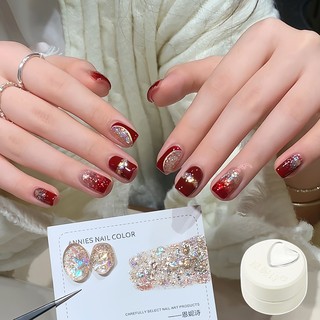 ANNIES Flashing Pearlescent Red Nail Polish Pearl Glowing Gel 5g