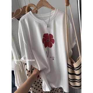 Áo thun nữ cổ tròn 100% cotton, in hình hoạt hình mới 2026