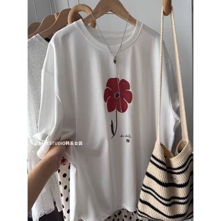 Áo thun nữ cổ tròn 100% cotton, in hình hoạt hình mới 2026