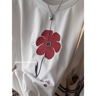 Áo thun nữ cổ tròn 100% cotton, in hình hoạt hình mới 2026