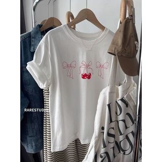 Áo thun nữ cổ tròn 100% cotton, in hình hoạt hình mới 2026