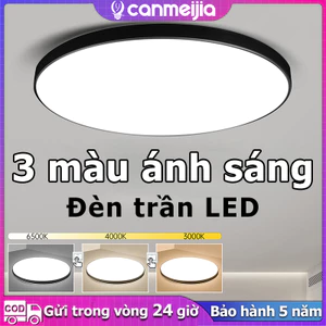 CANMEIJIA Đèn trần âm thanh Led 3 màu Đèn ống trần hình tròn siêu mỏng 30 / 40 / 60W Siêu sáng cho phòng khách / phòng ngủ / phòng tắm Chiếu sáng gia đình 220V