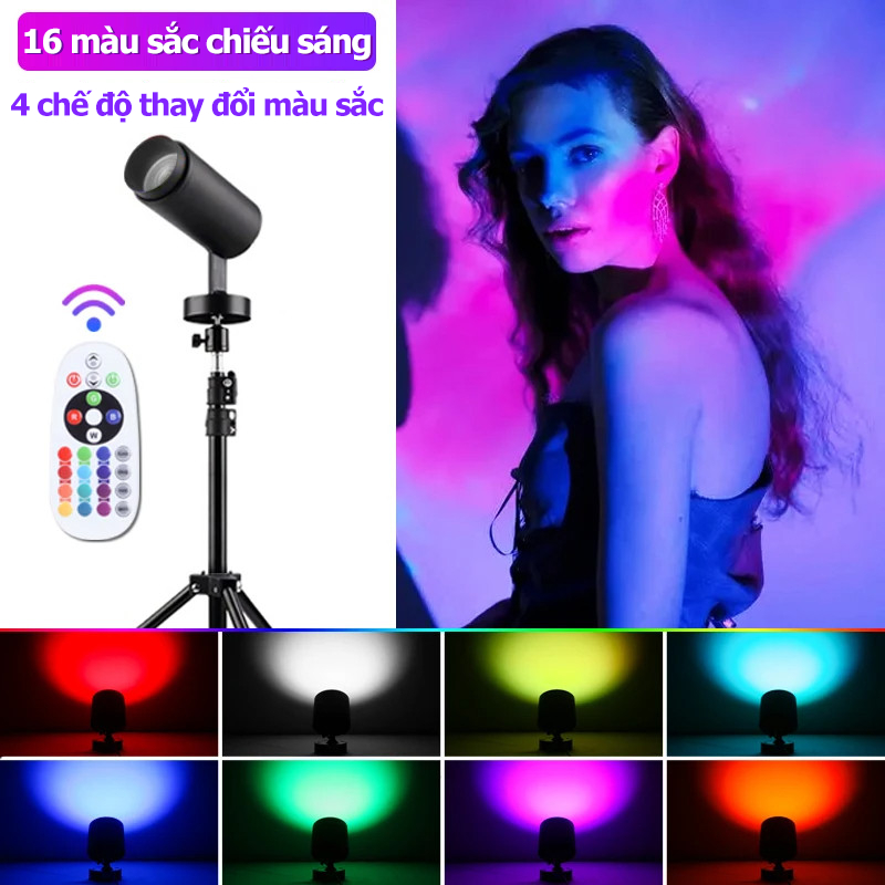 Đèn đường LED RGB Spotlight 220V, bộ màu, chiếu sân khấu, cố định đường sắt, đèn trần, đèn disco, trang trí phòng ngủ