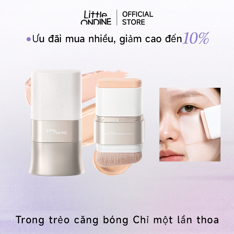 Little Ondine Cọ Phấn Nền Tinh Chất Nước  Dành cho da khô, ẩm mượt, bám da hoàn hảo, che khuyết điểm hiệu quả 15g