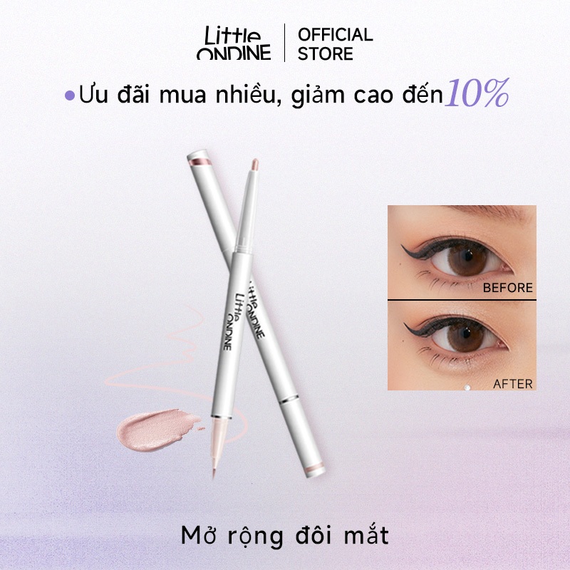 Little Ondine Bút tạo bọng mắt 2 đầu  Kèm nhũ bắt sáng hỗ trợ kẻ viền mắt dưới và tạo bọng mắt tự nhiên 350mg+200mg
