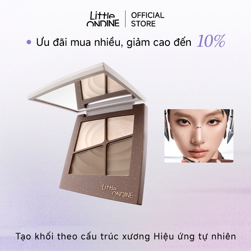 Little Ondine Bảng màu đường viền & nổi bật Dành cho khuôn mặt làm sáng & tạo đường viền bóng 9.5g