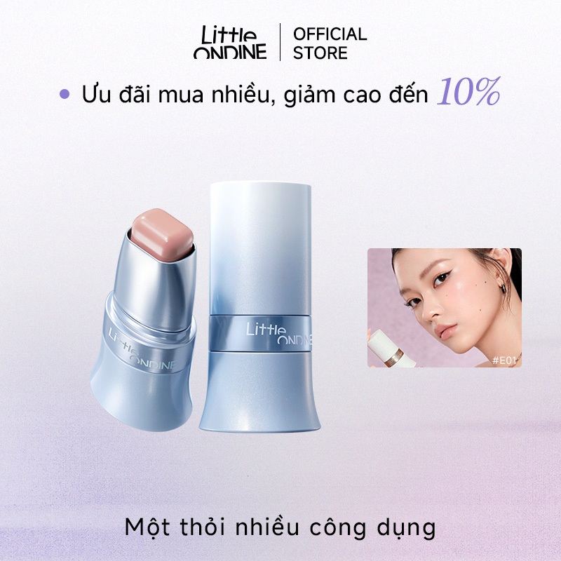 Little Ondine Thanh trang điểm đa năng dưỡng ẩm dùng thay phấn mắt, phấn má, son môi, Highlight 4g