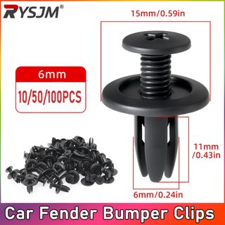 10 / 50 / 100 Chiếc Ốc Vít Nhựa 6MM Dây Buộc Ô Tô Bu Lông Nhựa Chốt Đen Fender Ốp Lưng Kẹp Dành Cho Xe Honda Phụ Kiện