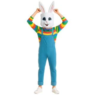 Trang Phục Phục Sinh Thỏ Hồng Cho Nam, Có Mũ Trùm Đầu và Pyjama - Trang Phục Cosplay Halloween Dễ Thương