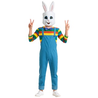 Trang Phục Phục Sinh Thỏ Hồng Cho Nam, Có Mũ Trùm Đầu và Pyjama - Trang Phục Cosplay Halloween Dễ Thương