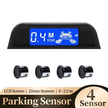 Bộ cảm biến đỗ xe lùi cho ô tô với màn hình Parktronic tự động 4 cảm biến Hệ thống phát hiện Radar Màn hình nền LED