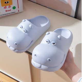 Dép Mùa Hè: Dép Chống Trơn Trượt Hippo Hoạt Hình Dễ Thương Cho Gia Đình & Ngoài Trời - Đế Dày Nữ 2026 Phòng Tắm Phong Cách Mới