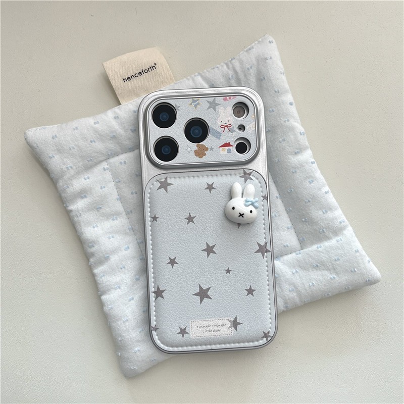 Ốp điện thoại chất liệu PU cho iPhone 17 Pro max 16 Pro max Star Rabbit pattern