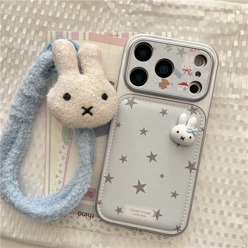 Ốp điện thoại chất liệu PU cho iPhone 17 Pro max 16 Pro max Star Rabbit pattern