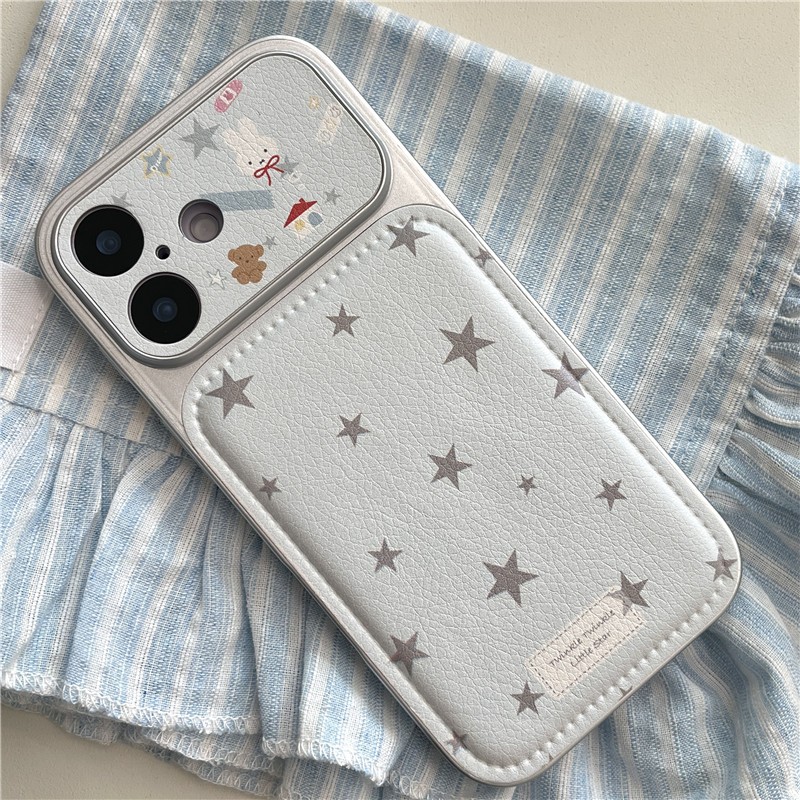 Ốp điện thoại chất liệu PU cho iPhone 17 Pro max 16 Pro max Star Rabbit pattern