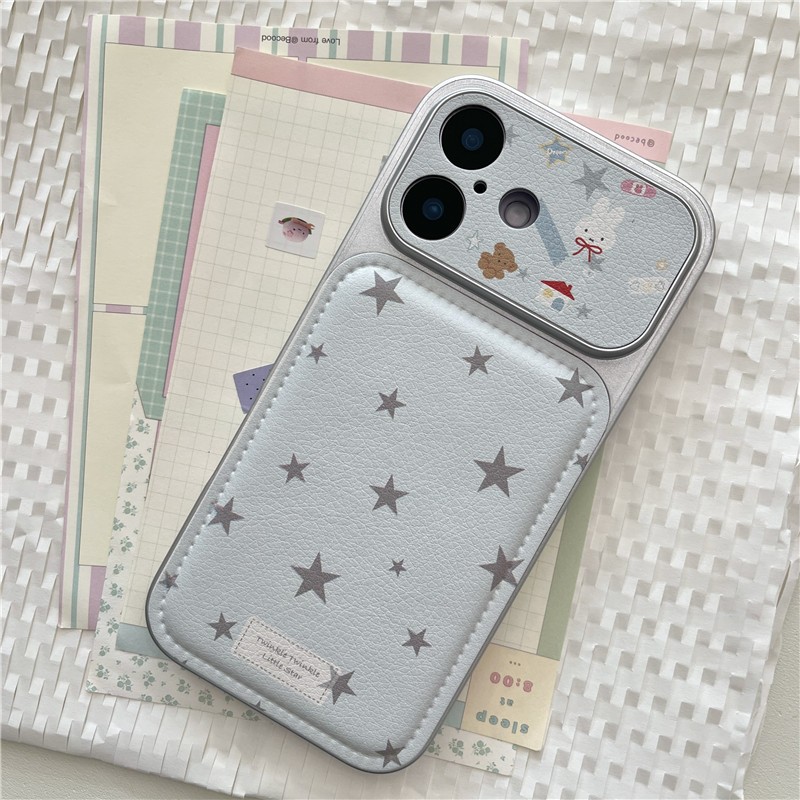 Ốp điện thoại chất liệu PU cho iPhone 17 Pro max 16 Pro max Star Rabbit pattern