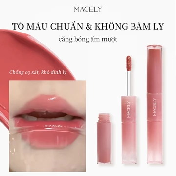 [Giao hàng nhanh] Son Kem Lì Và Bóng 2 Đầu macely Bền Màu Lâu Trôi Đa Năng Không dính ly, không trôi màu