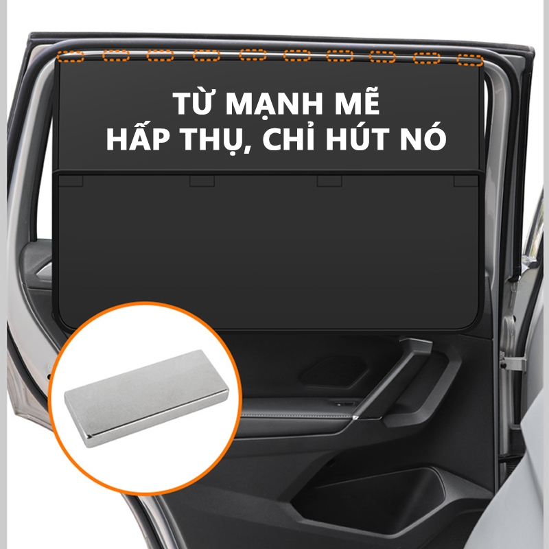SEAMETAL Tấm che nắng cửa sổ ô tô từ tính có thể tháo rời Mối nối bên rèm cửa sổ ô tô Kính chống nắng Rèm che nắng