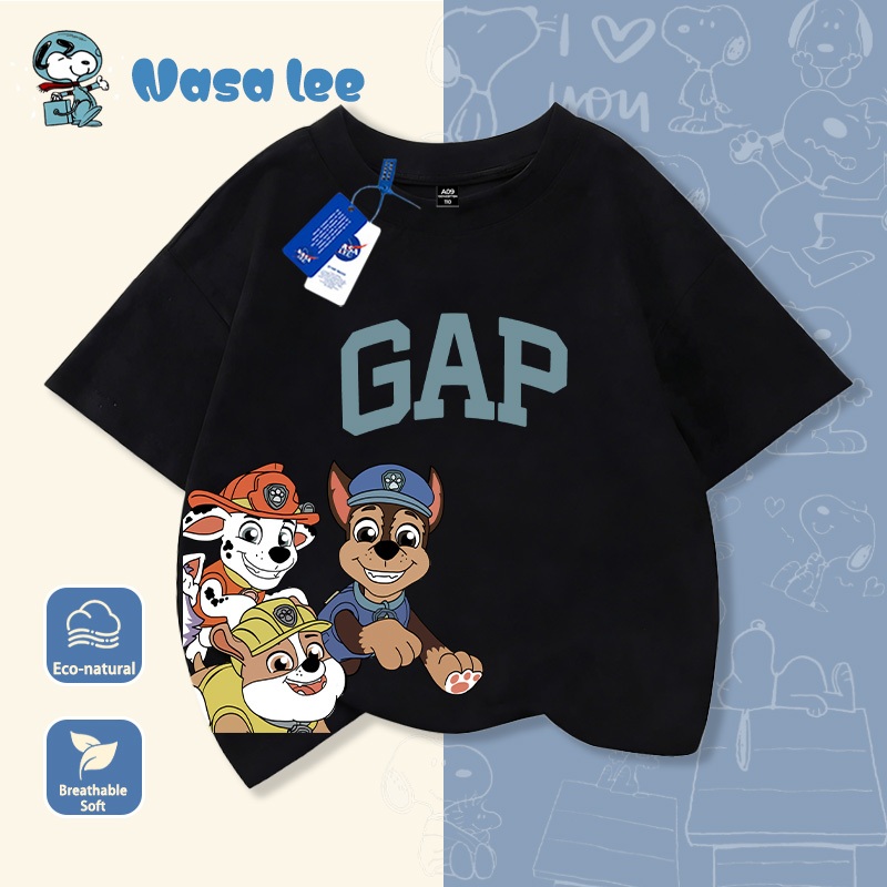 Áo phông mới mùa hè 2026 NASA, 8 màu, in hình thú vị "Paw Patrol (Đội Chó Cứu Hộ)", giao hàng ngày trong ngày.