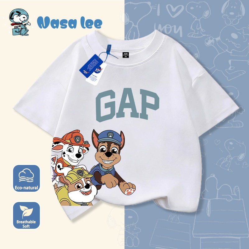 Áo phông mới mùa hè 2026 NASA, 8 màu, in hình thú vị "Paw Patrol (Đội Chó Cứu Hộ)", giao hàng ngày trong ngày.