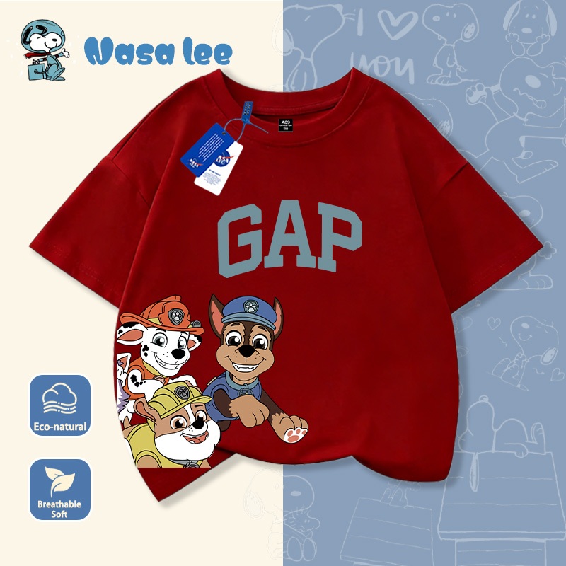 Áo phông mới mùa hè 2026 NASA, 8 màu, in hình thú vị "Paw Patrol (Đội Chó Cứu Hộ)", giao hàng ngày trong ngày.