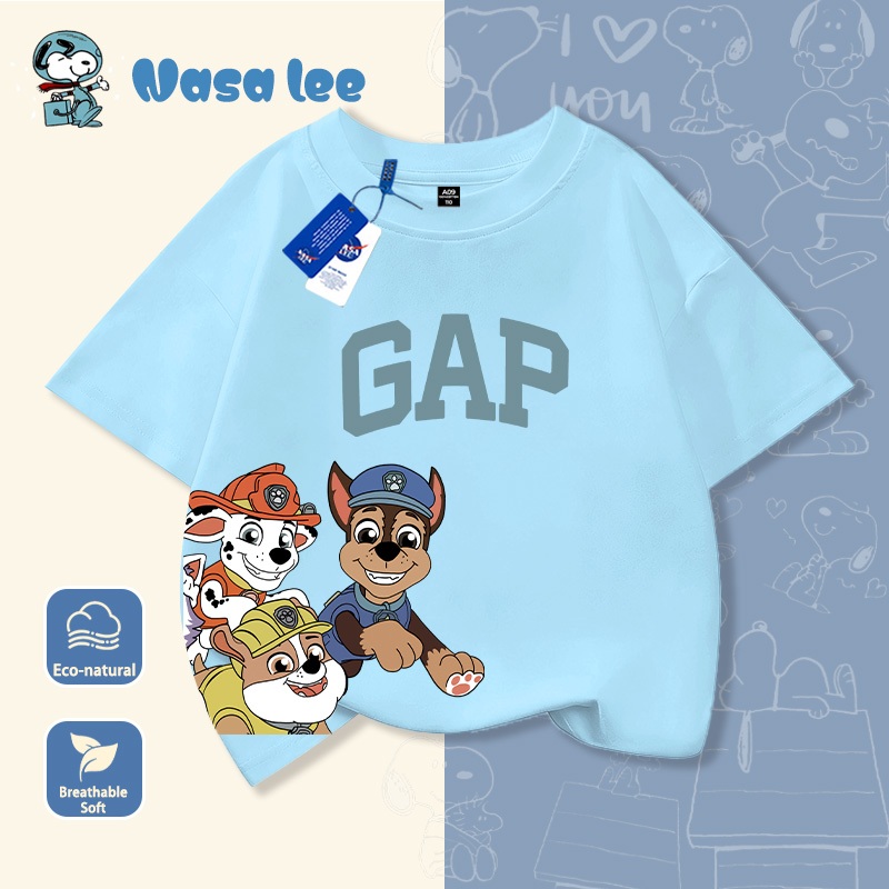 Áo phông mới mùa hè 2026 NASA, 8 màu, in hình thú vị "Paw Patrol (Đội Chó Cứu Hộ)", giao hàng ngày trong ngày.