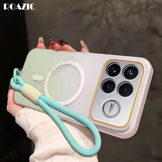 Ốp Điện Thoại Từ Tính Nhiều Màu Sắc Sang Trọng Tương Thích Cho Redmi K90 Pro Max K90 K80 Pro K80 Siêu Mỏng Bán Trong Suốt Có Dây Treo Bảo Vệ Chống Sốc Vỏ Cứng RC01