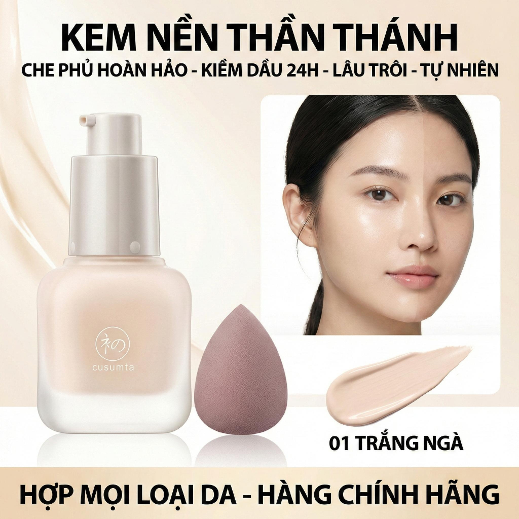 [XẢ KHO] Kem Nền Dạng Lỏng Che Phủ Hoàn Hảo Kiềm Dầu Matte 24H Tông Cho Da Dầu 30ml
