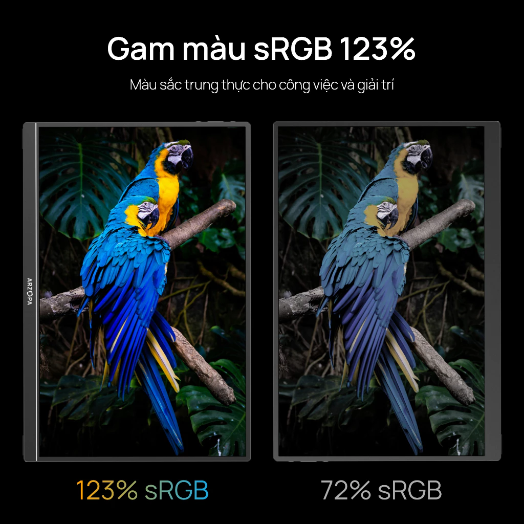 ARZOPA Z1RC, Màn hình di động 16 "2.5K, Giá đỡ chân đế HDR 2560x1600, Màn hình máy tính xách tay HDMI 350nits 8bit QHD USB-C, Màn hình IPS 16: 10 cho điện thoại Mac PC PS Xbox Switch
