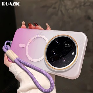 Sang Trọng Chuyển Màu Sắc Từ Tính Ốp lưng Tương Thích Cho Xiaomi 15 14 Ultra Pro Siêu Mỏng Bán Trong Suốt Có Dây Treo Bảo Vệ Chống Sốc Ốp Lưng Cứng RC01