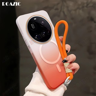 Sang Trọng Chuyển Màu Sắc Từ Tính Ốp lưng Tương Thích Cho Xiaomi 15 14 Ultra Pro Siêu Mỏng Bán Trong Suốt Có Dây Treo Bảo Vệ Chống Sốc Ốp Lưng Cứng RC01