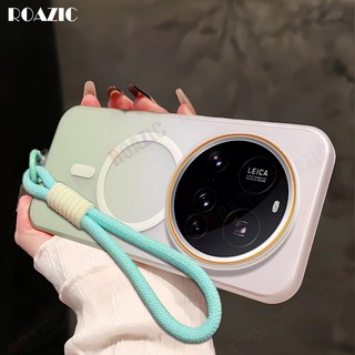 Sang Trọng Chuyển Màu Sắc Từ Tính Ốp lưng Tương Thích Cho Xiaomi 15 14 Ultra Pro Siêu Mỏng Bán Trong Suốt Có Dây Treo Bảo Vệ Chống Sốc Ốp Lưng Cứng RC01