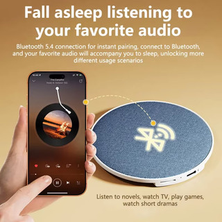 Mini dưới gối loa ngủ Bluetooth 5.4 Hi-Fi động âm thanh không dây máy nghe nhạc trắng tiếng ồn thiết bị âm thanh