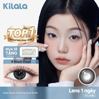 10 chiếc Kính áp tròng Kilala lens 1 ngày màu đen Black Pearl DIA 14.2mm có độ (0-8)