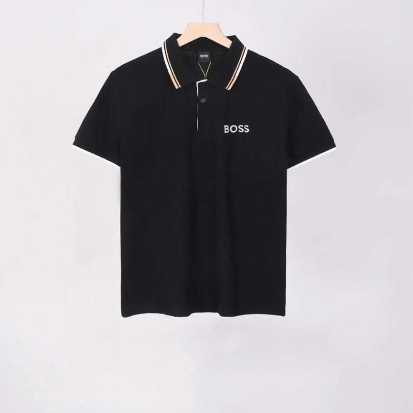 Áo sơ mi polo unisex bông nguyên chất, logo thêu tay ngắn